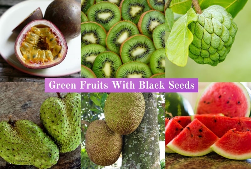 Green Fruits With Black Seeds